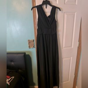 Black maxi dress with zip up back